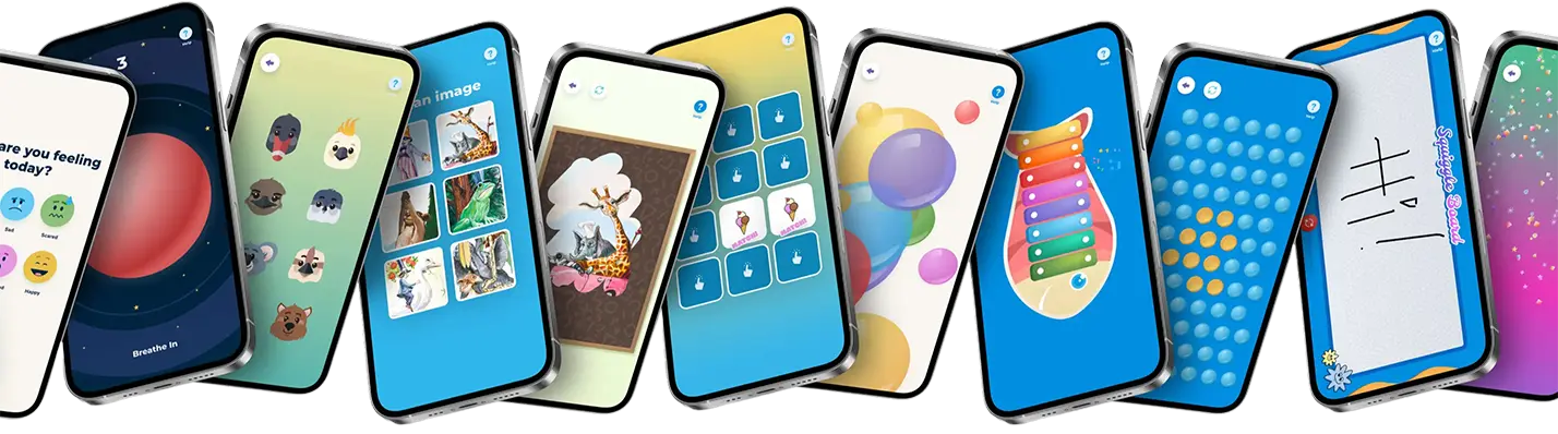A range of games and activities available in Tap 2 Distract